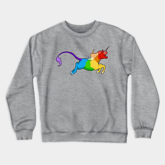 Rainbow Pride Unicorn Crewneck Sweatshirt by Khalico